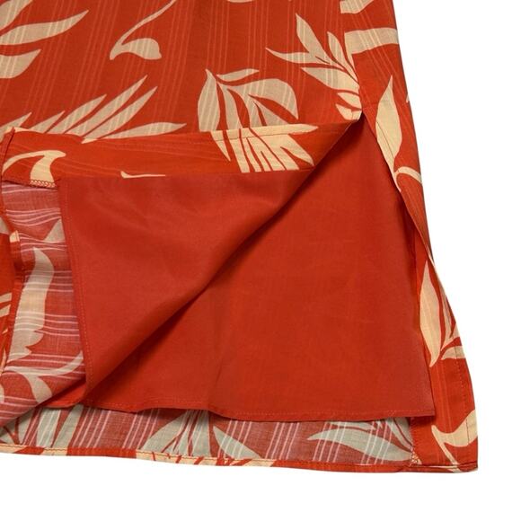 Loft Floral Smocked Midi Skirt Womens Size SP Soft Orange Lined Flowy Breezy - Picture 5 of 9